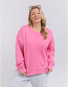 Sophia Fleece Crew Pink Geranium