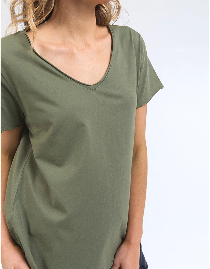 Pima V Tee Khaki