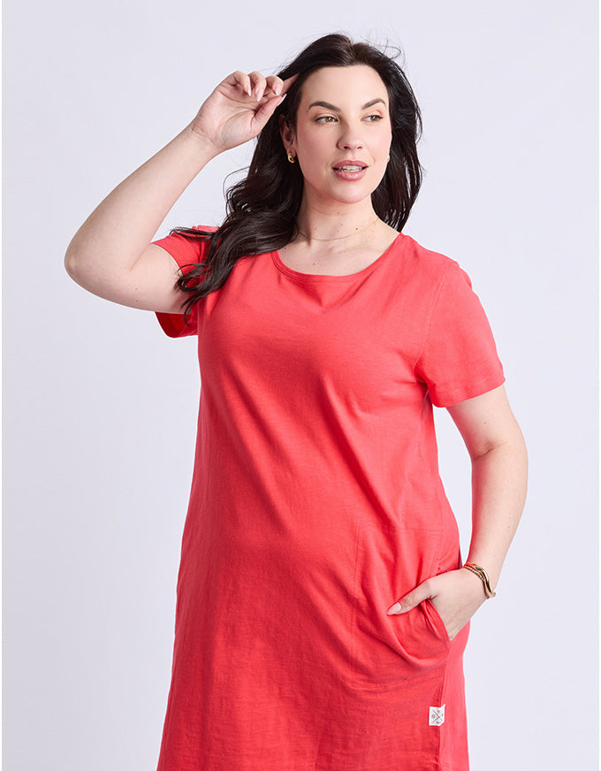 Aiden Short Sleeve Dress Cayenne