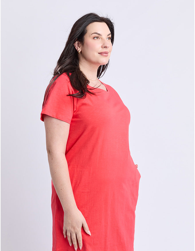 Aiden Short Sleeve Dress Cayenne