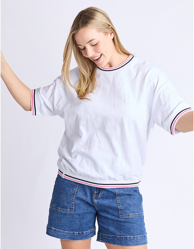 Faye Short Sleeve Sweat White
