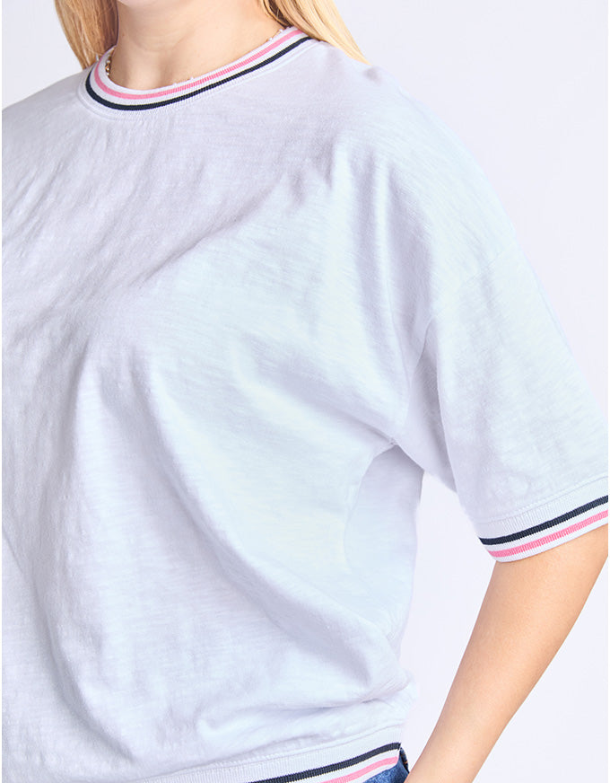 Faye Short Sleeve Sweat White