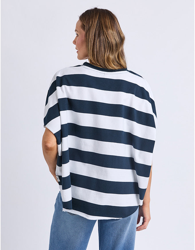 Gab Sweat Navy White Stripe