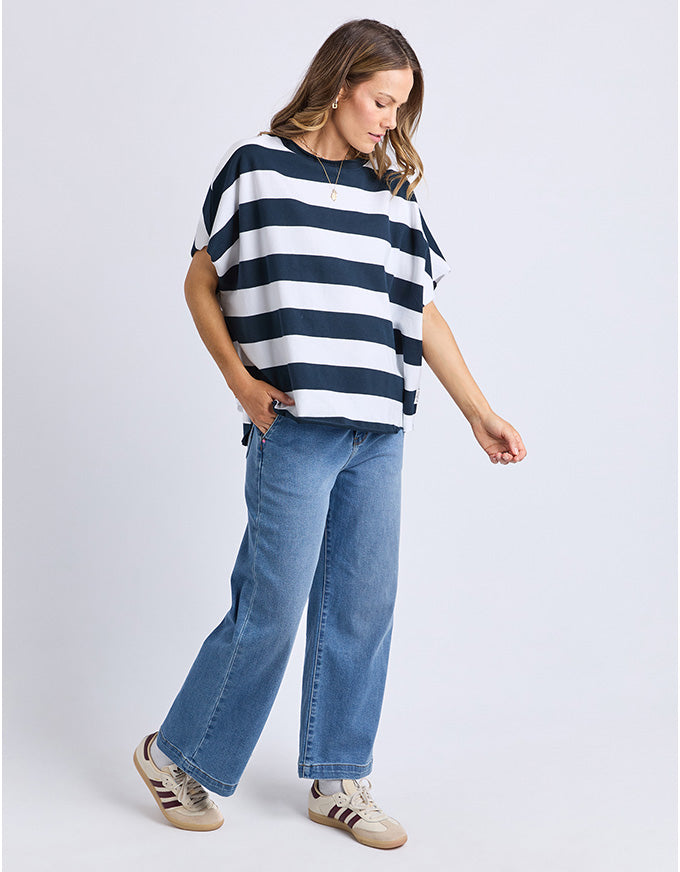 Gab Sweat Navy White Stripe
