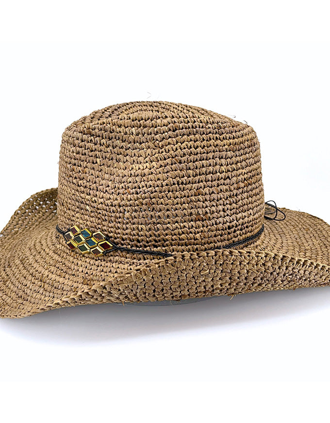 Kayce Cowboy Hat Chocolate Raffia