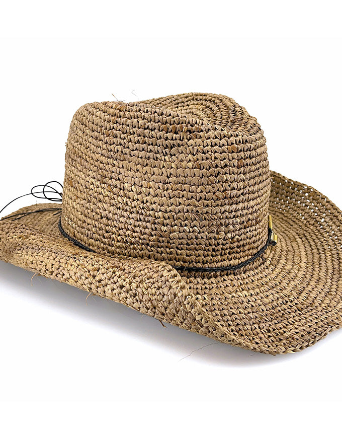 Kayce Cowboy Hat Chocolate Raffia