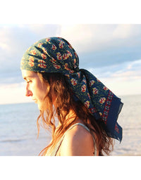 Carré Cotton Scarf - Heidi Marine