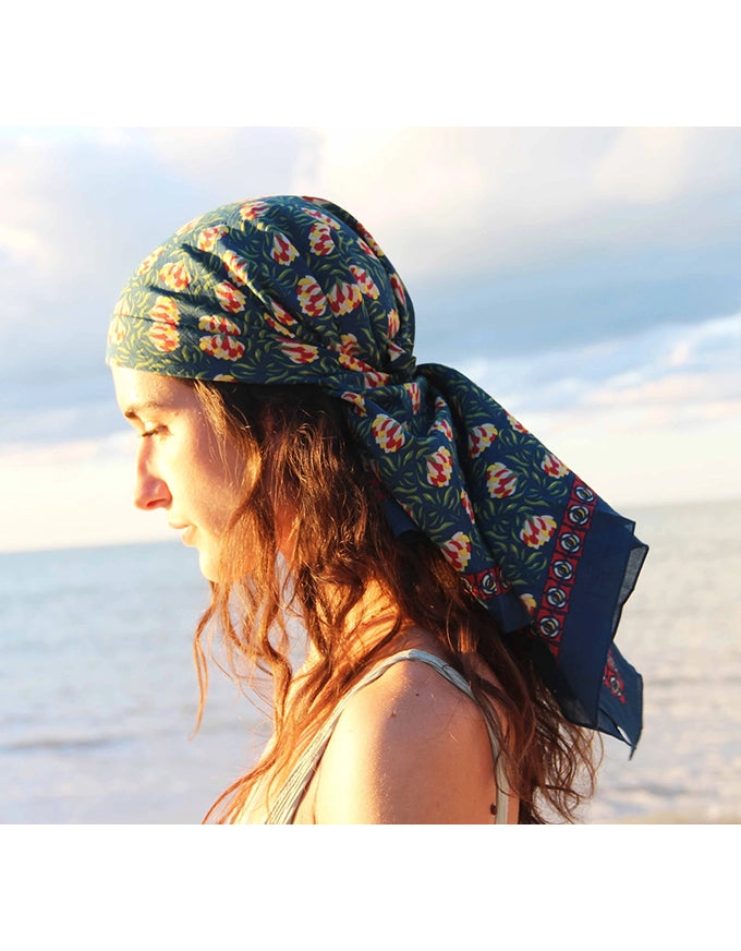 Carré Cotton Scarf - Heidi Marine