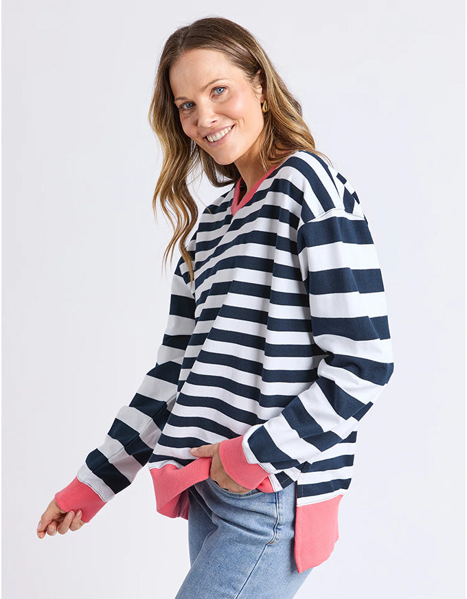 Vivid Crew Navy/White Stripe