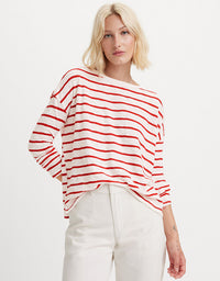 Margot L/S Tee Saint Stripe Scarlet