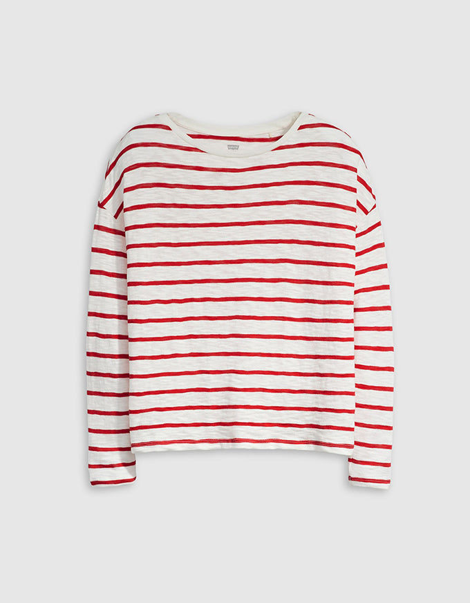 Margot L/S Tee Saint Stripe Scarlet