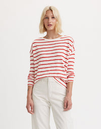 Margot L/S Tee Saint Stripe Scarlet