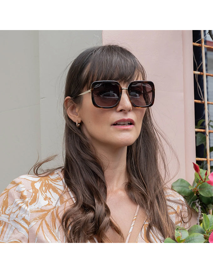 Alex Tortoiseshell Gold Brown Sunglasses