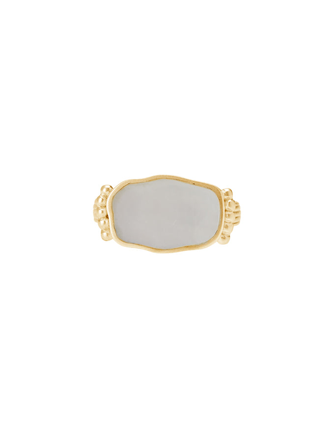Aphrodite Goddess Mother Of Pearl Ring Gold