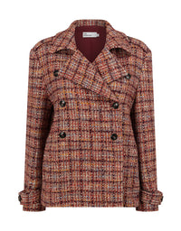 Revel Coat Berry Check Boucle