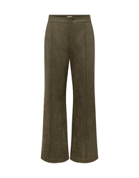 Chime Pant Olive Faux Suede