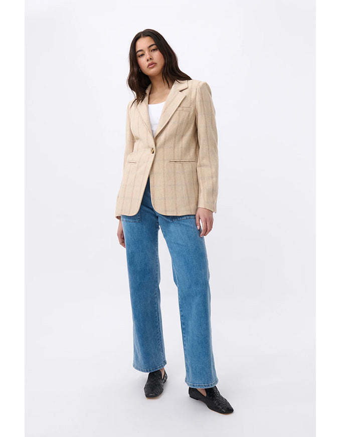 Addison Blazer Cream Check