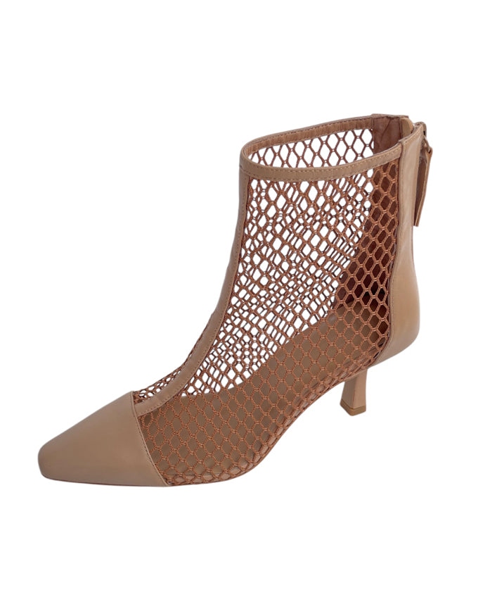 Adiyana Nude Mesh Ankle Boots