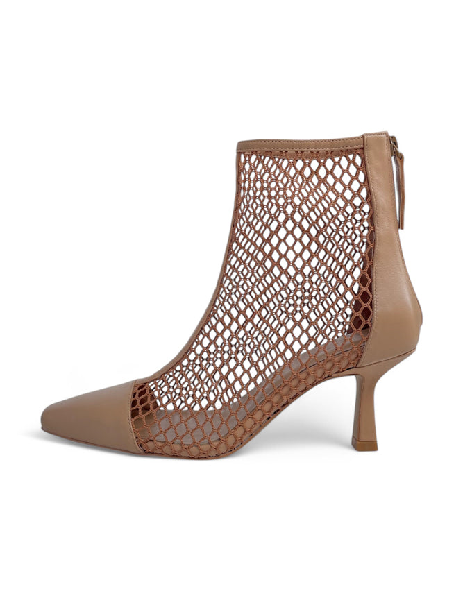 Adiyana Nude Mesh Ankle Boots