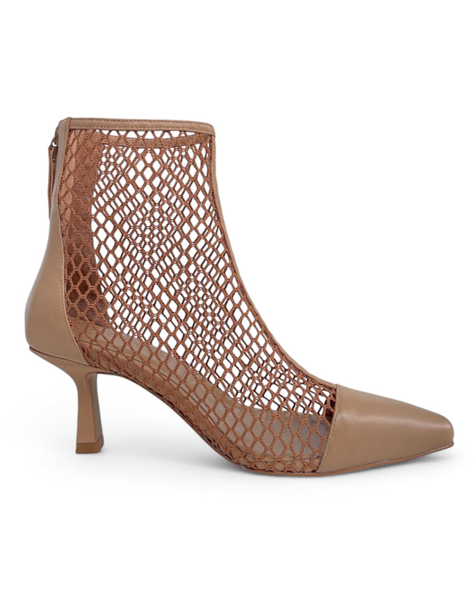 Adiyana Nude Mesh Ankle Boots