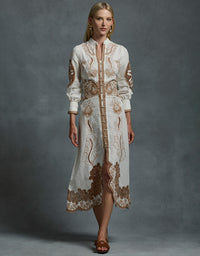 Alma Midi Dress Ivory, from Moss & Spy