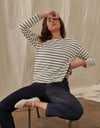 Amelie Top Ecru/Navy Stripe