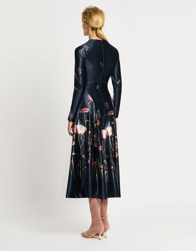 Arianna A Line Dress Navy Floral