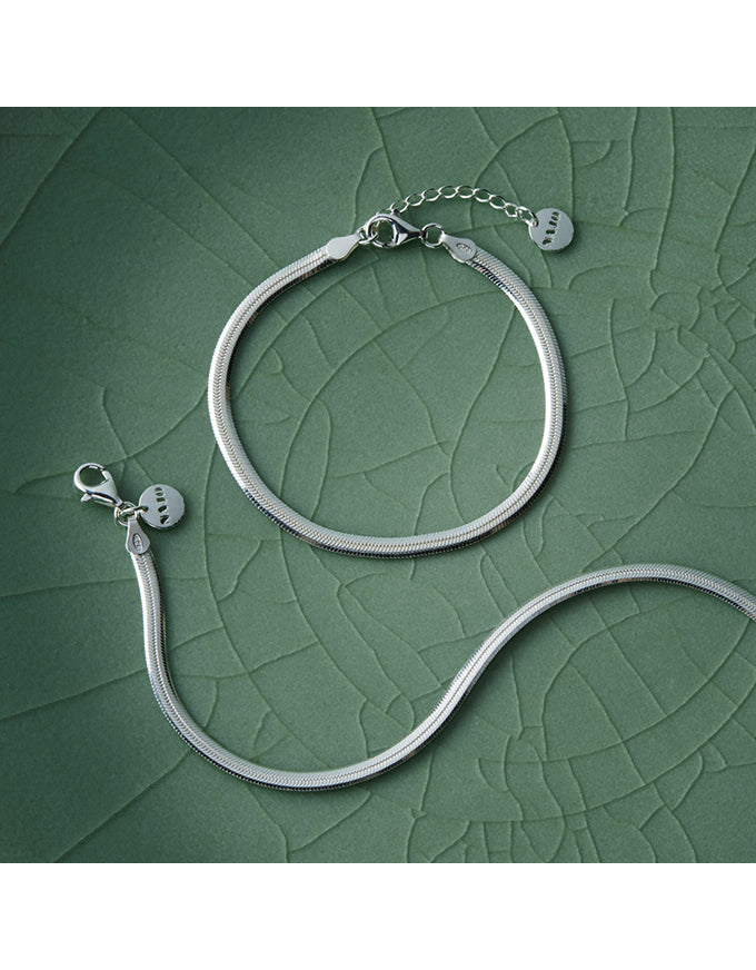Celestine Fine Silver Bracelet (18.5cm+ext)