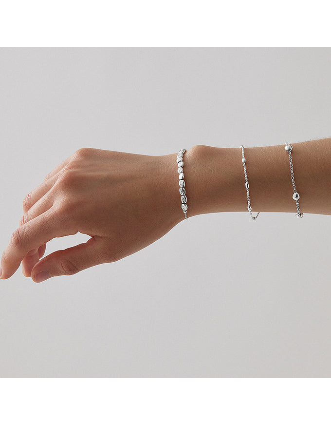 Cassiopeia Silver Bracelet (18.5cm+ext)
