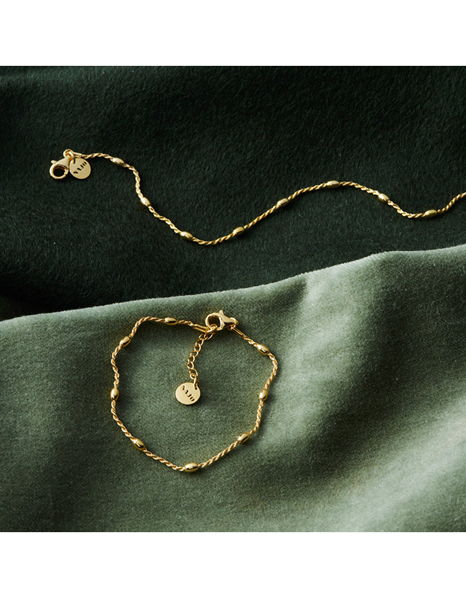 Cassiopeia Yellow Gold Bracelet (18.5cm+ext)