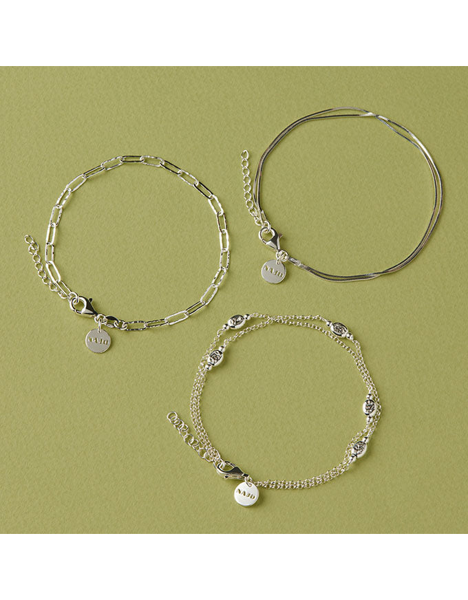 Mirage Double Chain Bracelet Silver