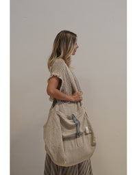Puro Lino Tote Bag Blue Stripe
