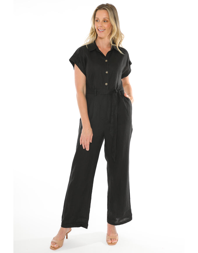 Black Linen Jumpsuit