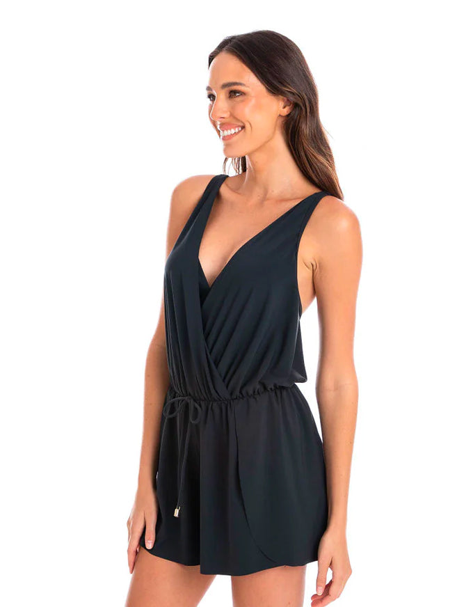 Black Swim Romper