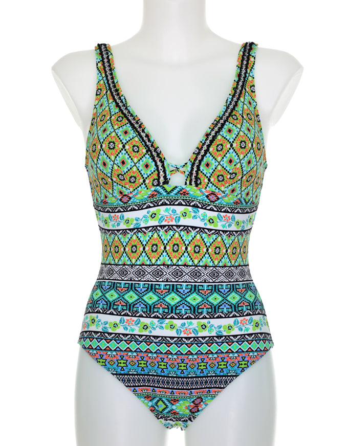 Blue Green Geo One Piece