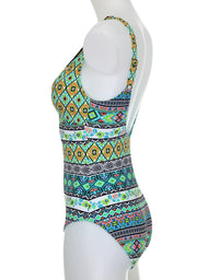 Blue Green Geo One Piece