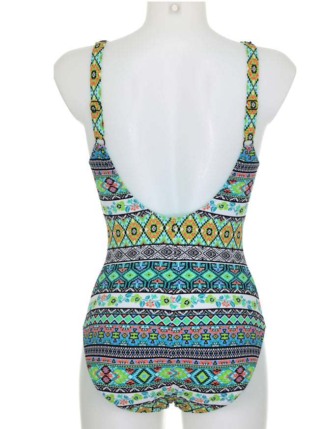 Blue Green Geo One Piece