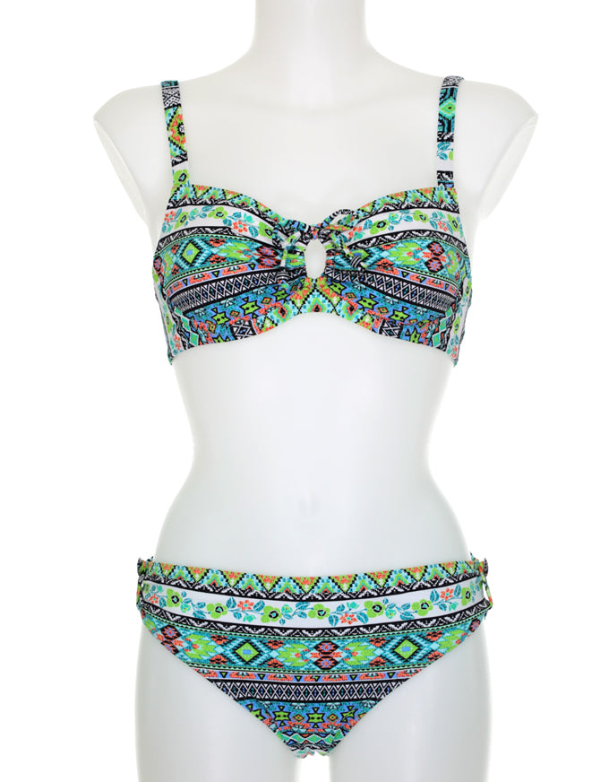 Blue Green Geo Tie Bikini