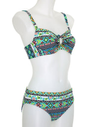 Blue Green Geo Tie Bikini