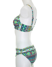 Blue Green Geo Tie Bikini