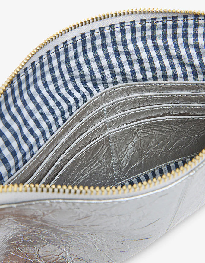 Bowery Wallet Silver Crinkle