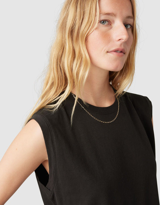 Boxy Tank Caviar Slub