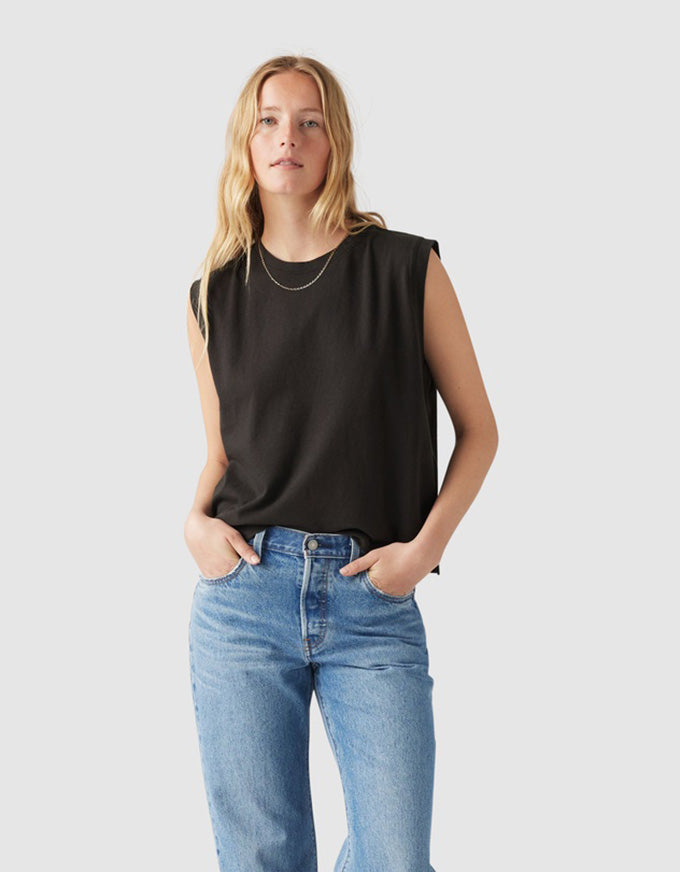 Boxy Tank Caviar Slub