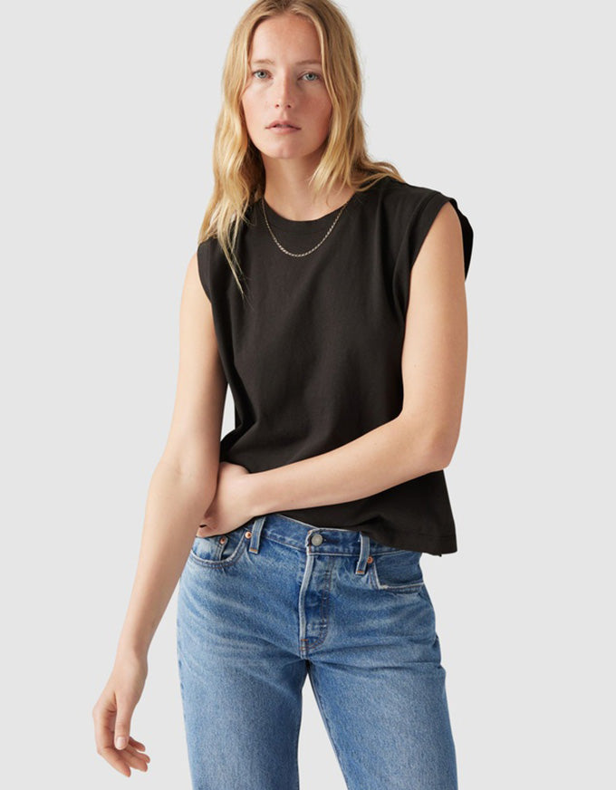 Boxy Tank Caviar Slub