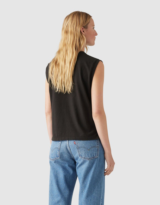 Boxy Tank Caviar Slub