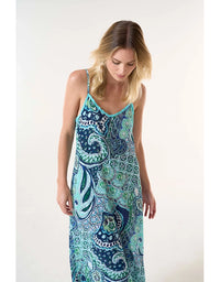 Antoinette Slip Dress Brazil Blue