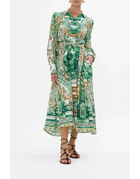 Corridor Of Calm Waist Tie Shirt Dress