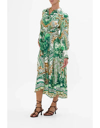 Corridor Of Calm Waist Tie Shirt Dress
