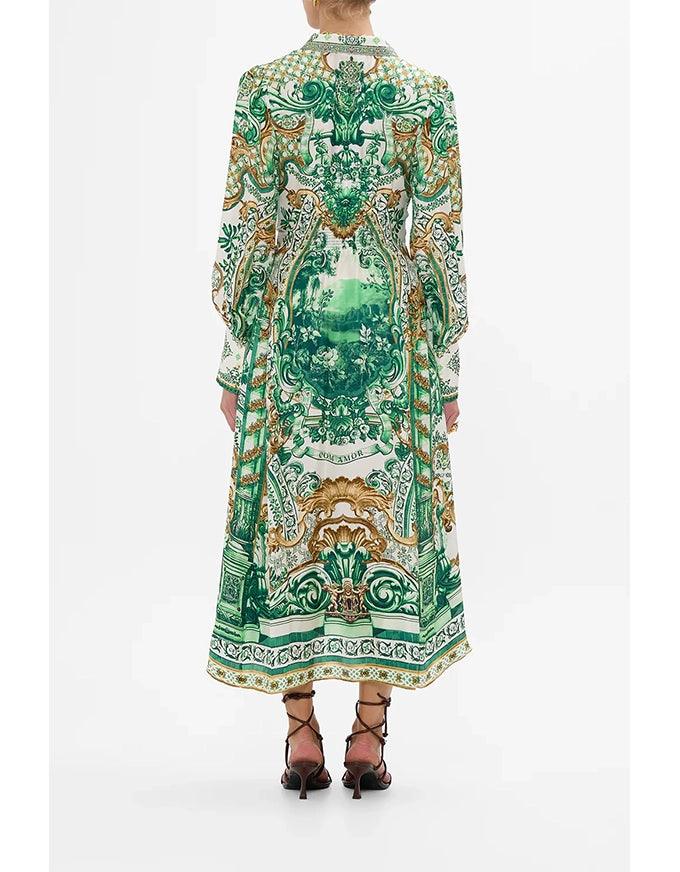 Corridor Of Calm Waist Tie Shirt Dress