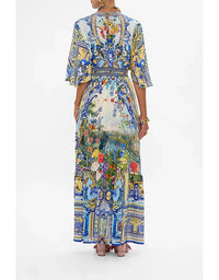 Wall to Wall Wonders Waisted Dress w/ Hem Ruffle